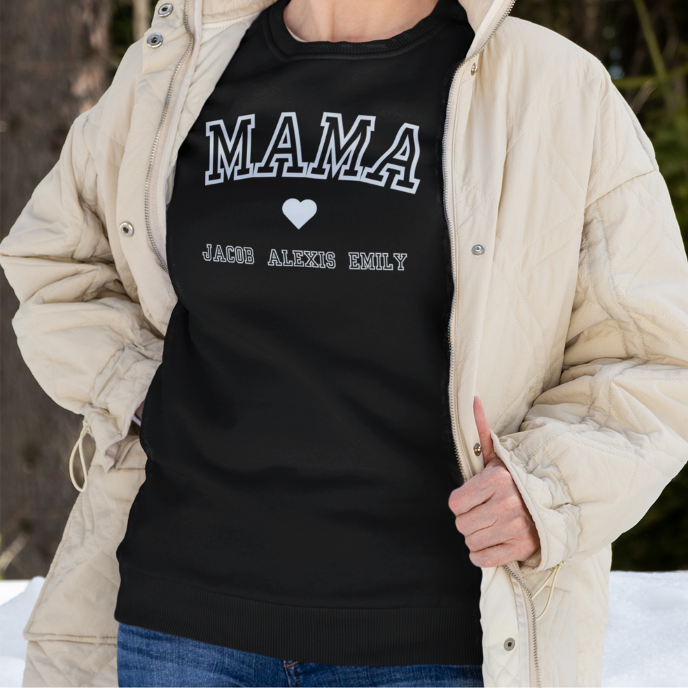PERSONALIZED MAMA SWEATSHIRT | MOTHER'S DAY | BIRTHDAY | G180 Crewneck Pullover Sweatshirt