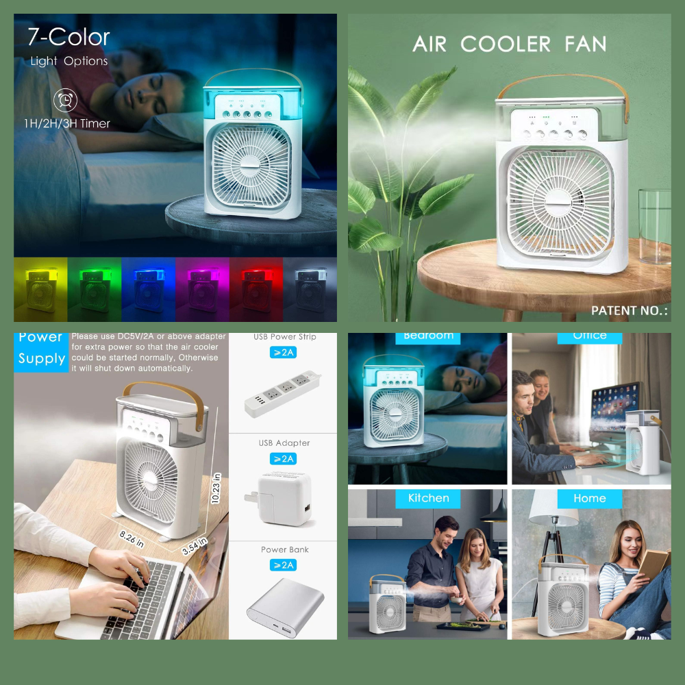 AqairMist Portable Water Misting Air Fan Conditioner