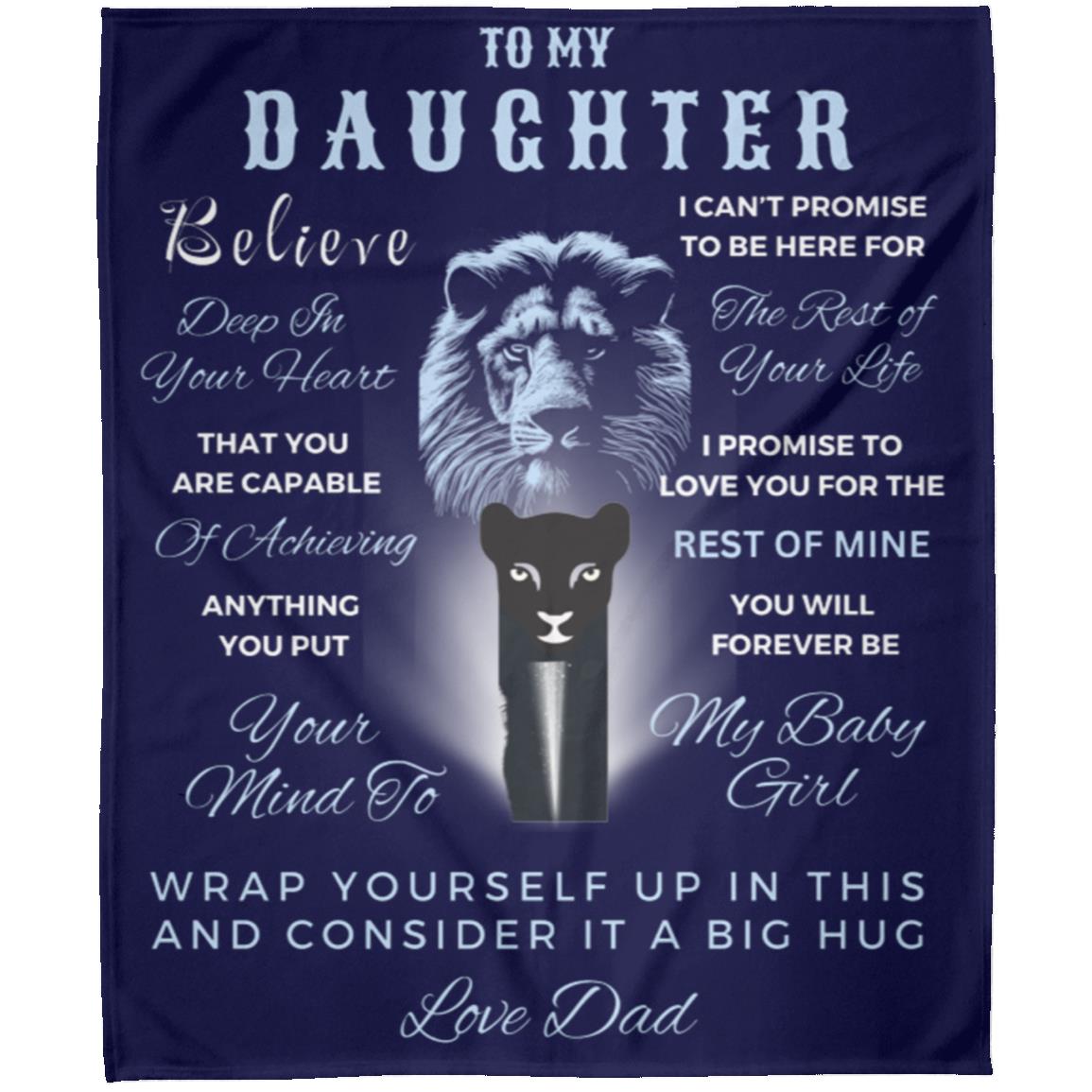 To My Daughter, Believe | Lion & Cub | FLM Arctic Fleece Blanket 50x60