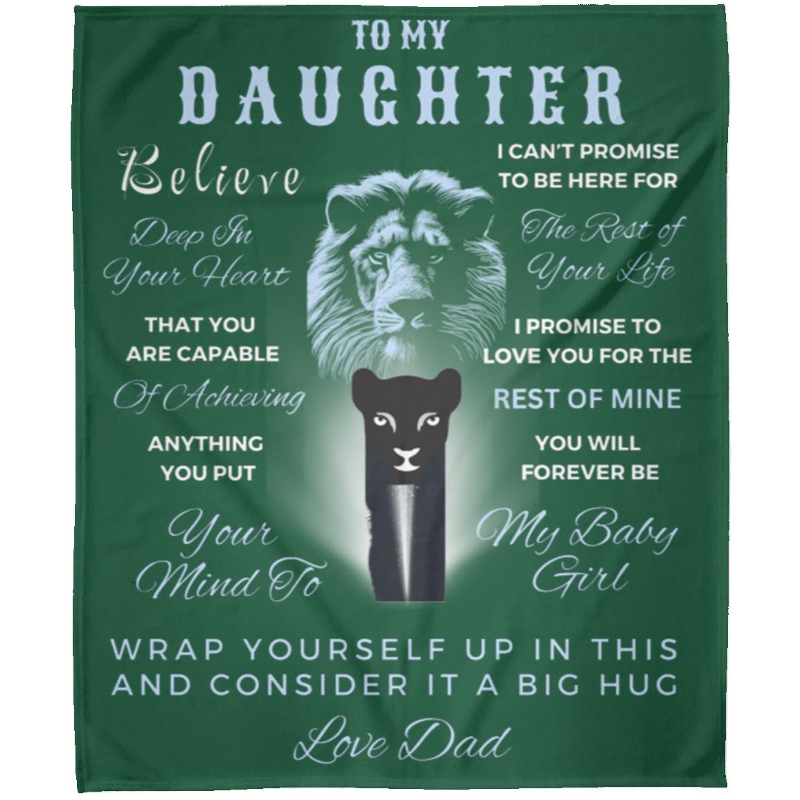 To My Daughter, Believe | Lion & Cub | FLM Arctic Fleece Blanket 50x60