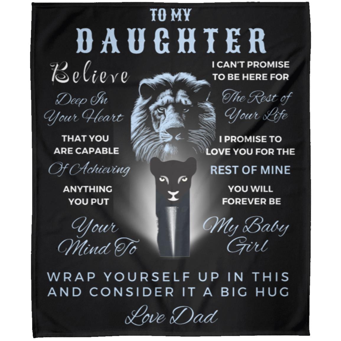 To My Daughter, Believe | Lion & Cub | FLM Arctic Fleece Blanket 50x60