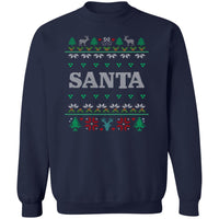 Santa Came Twice | Couples Matching Ugly Sweater G180 Crewneck Pullover Sweatshirt | His