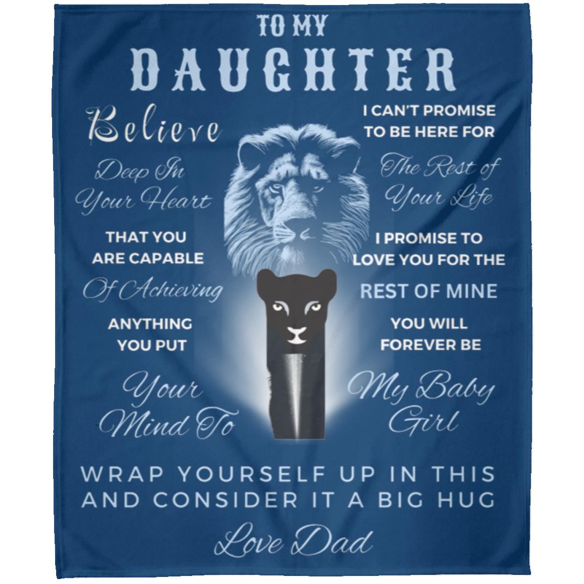 To My Daughter, Believe | Lion & Cub | FLM Arctic Fleece Blanket 50x60