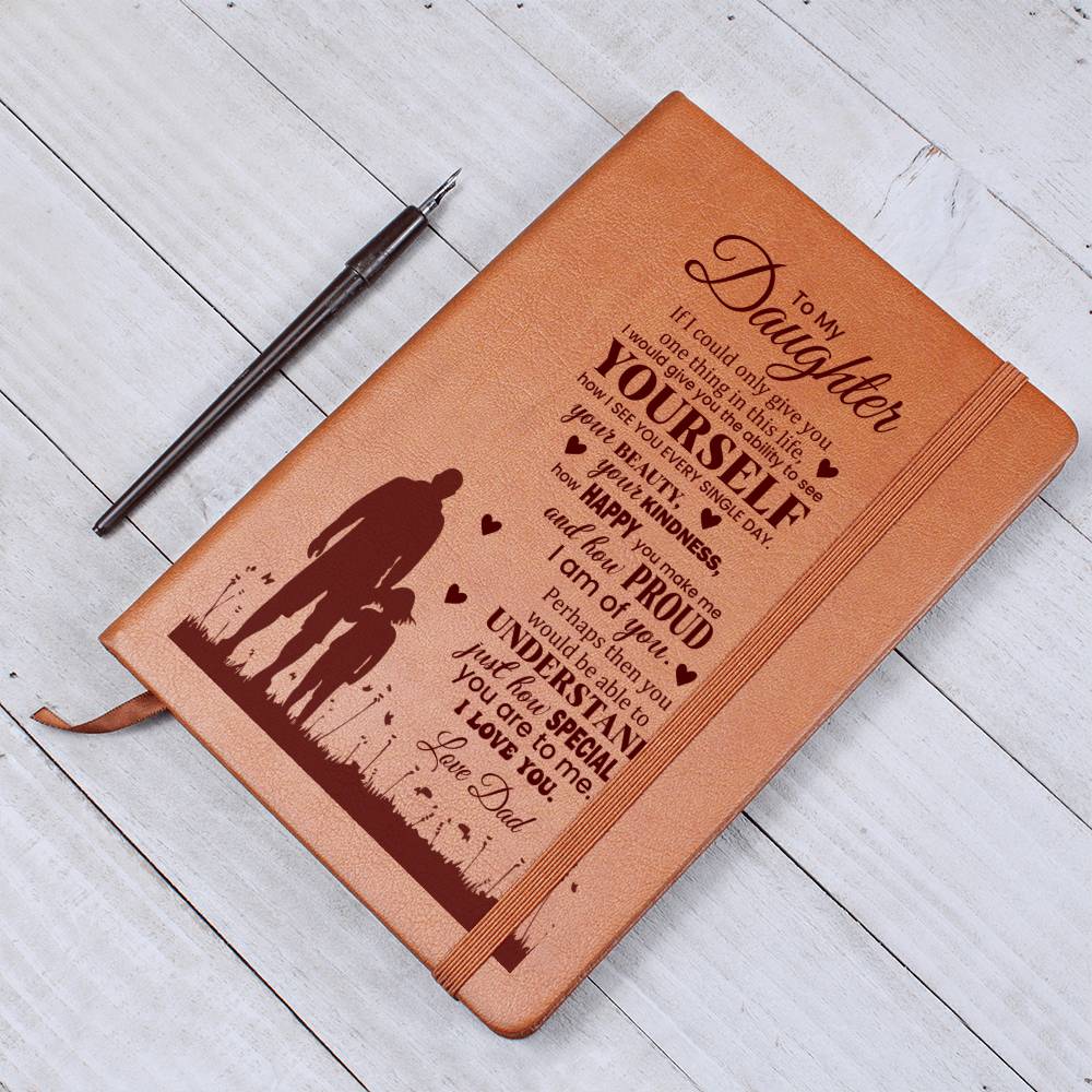 To My Daughter, Graphic Leather Journal | Love Dad | 230810