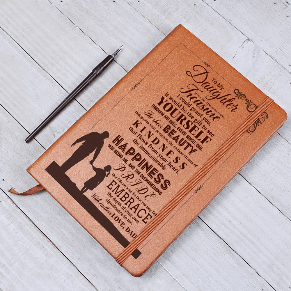 To My Daughter, Graphic Leather Journal | Love Dad | 230811