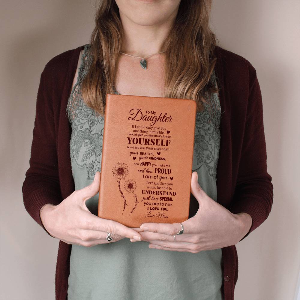 To My Daughter, Graphic Leather Journal | From Mom | 230810