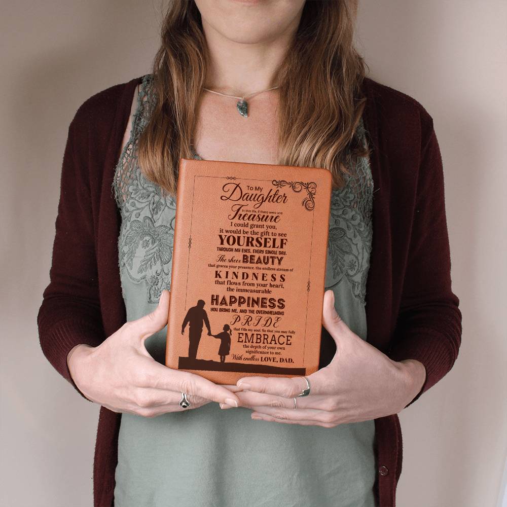 To My Daughter, Graphic Leather Journal | Love Dad | 230811