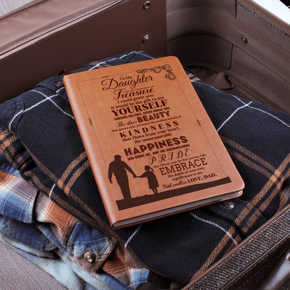 To My Daughter, Graphic Leather Journal | Love Dad | 230811