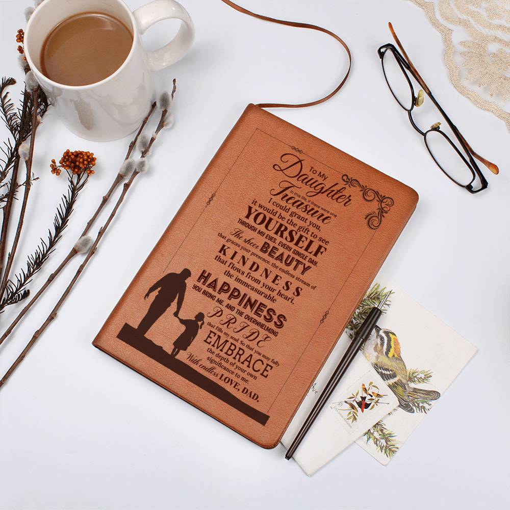 To My Daughter, Graphic Leather Journal | Love Dad | 230811