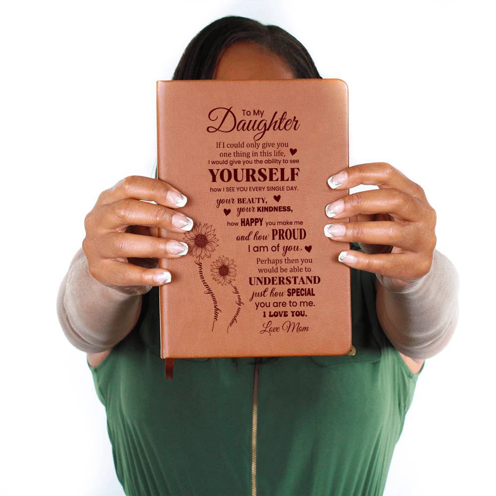 To My Daughter, Graphic Leather Journal | From Mom | 230810