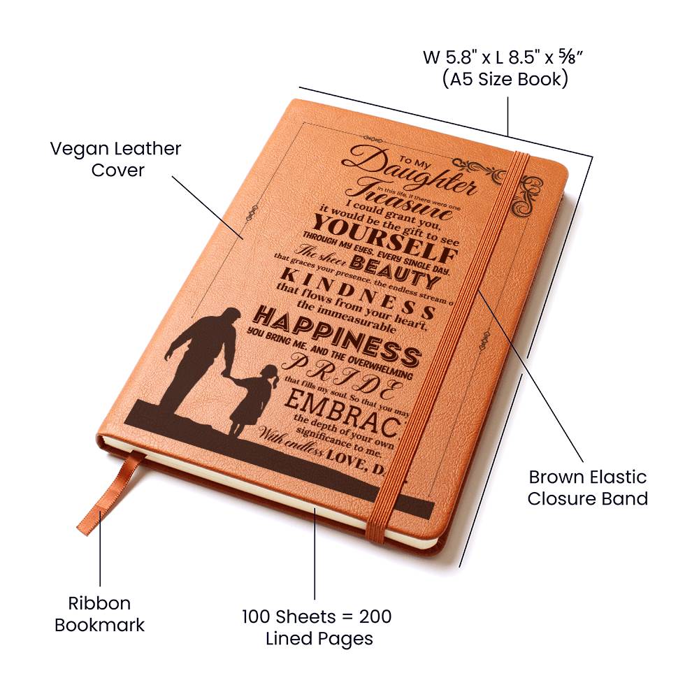 To My Daughter, Graphic Leather Journal | Love Dad | 230811