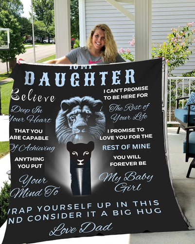 To My Daughter, Believe | Lion & Cub | FLM Arctic Fleece Blanket 50x60