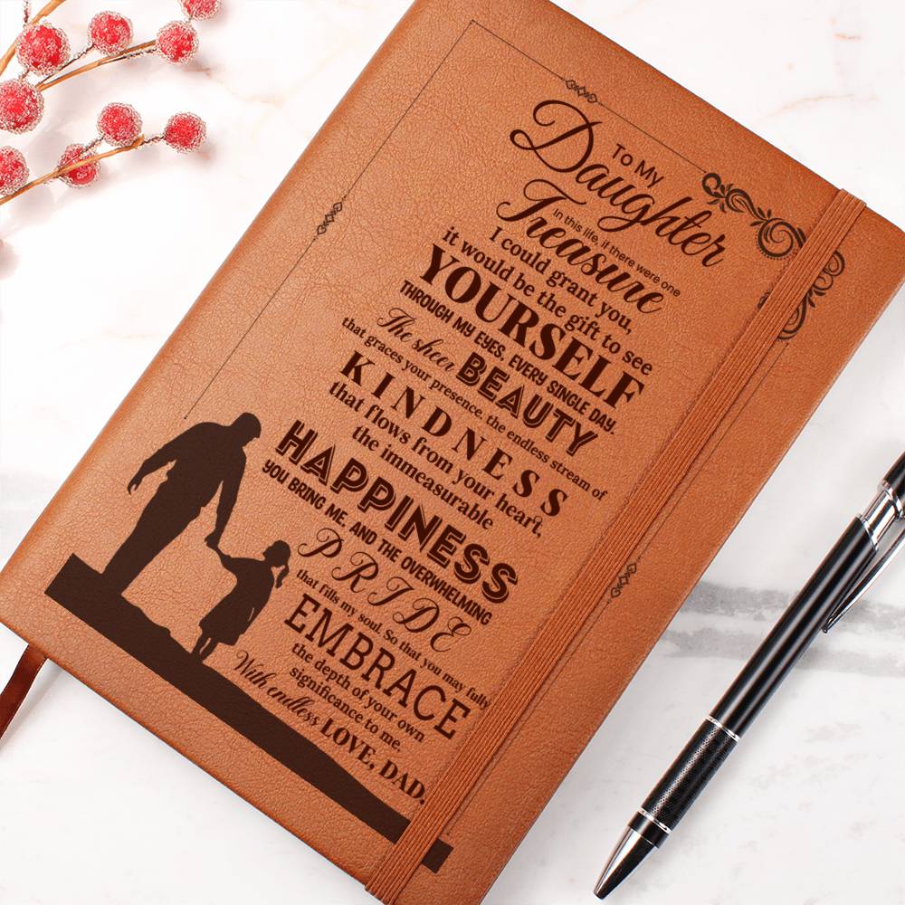 To My Daughter, Graphic Leather Journal | Love Dad | 230811