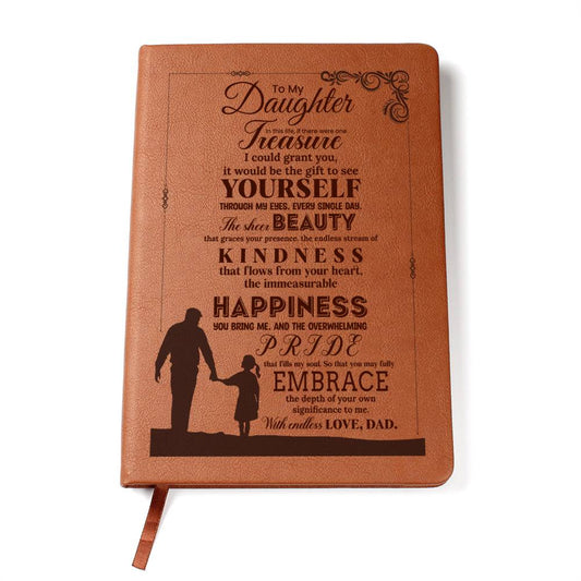 To My Daughter, Graphic Leather Journal | Love Dad | 230811