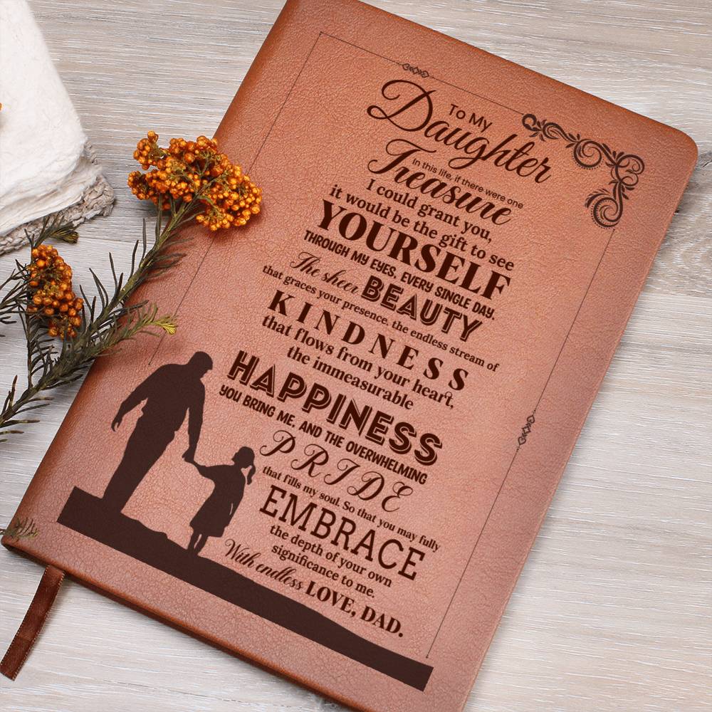 To My Daughter, Graphic Leather Journal | Love Dad | 230811