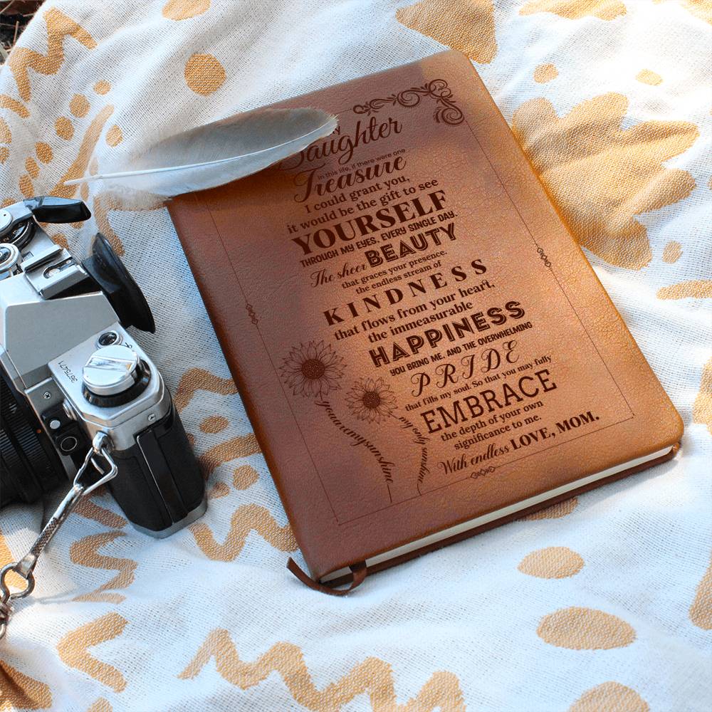 To My Daughter, Graphic Leather Journal | Love Mom | 230811