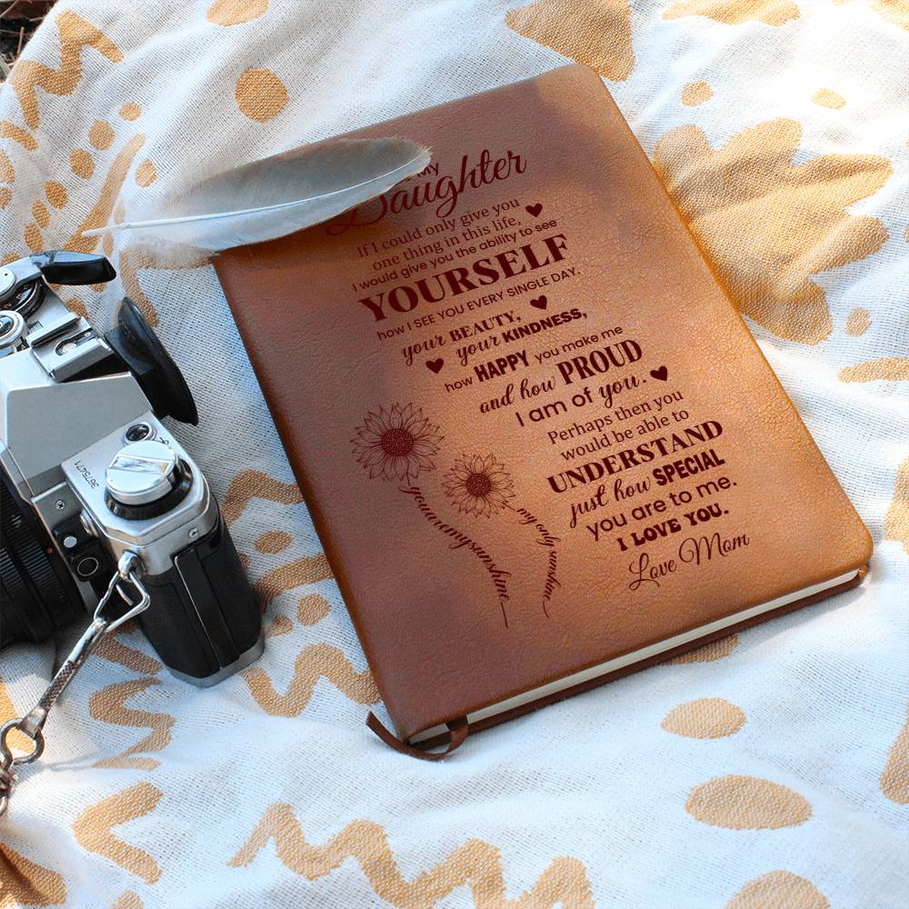 To My Daughter, Graphic Leather Journal | From Mom | 230810