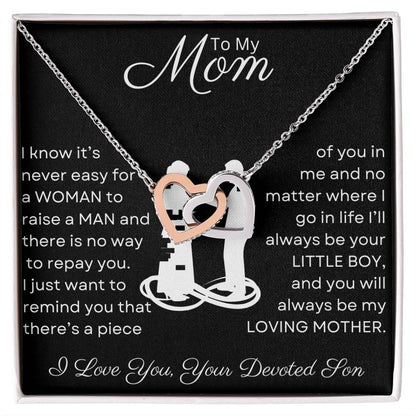 Mom, You Raised a Man | Interlocking Hearts Necklace