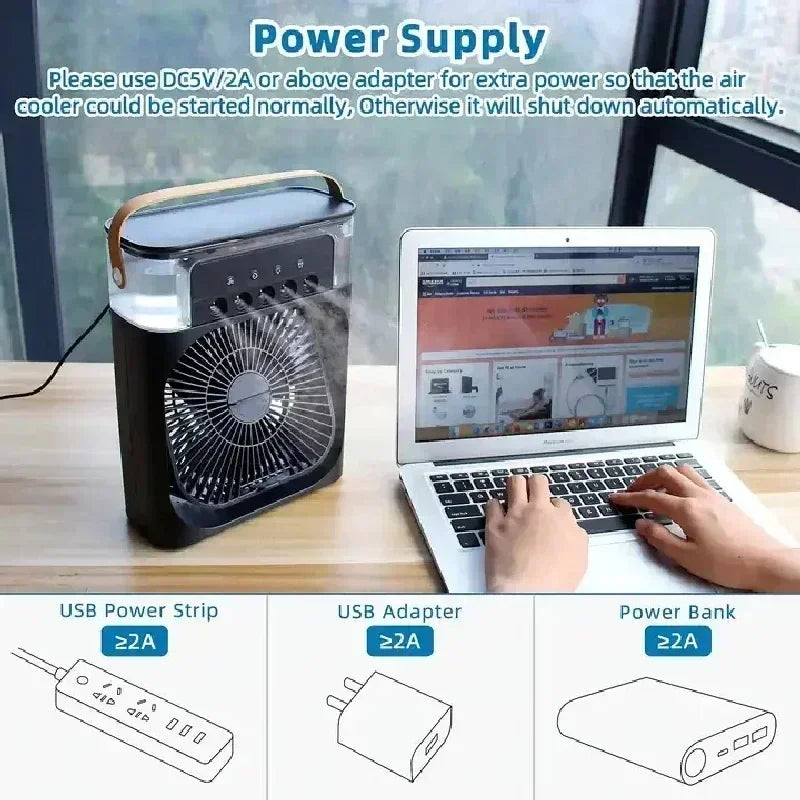 AqairMist Portable Water Misting Air Fan Conditioner